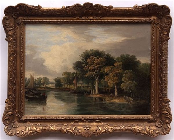 River Landscape With Figures And Boats - view 1