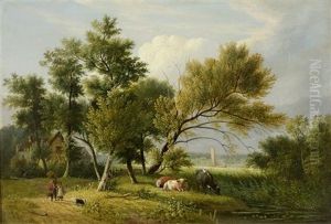 Landschaft Mit Kuhen Bei Norfolk