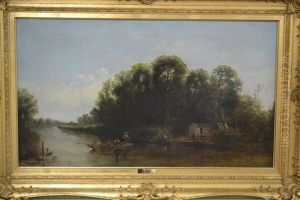 The Ferry, River Scene With Figures