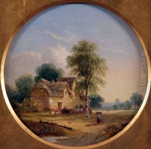 Figures By A Cottage Figures By A Cottage