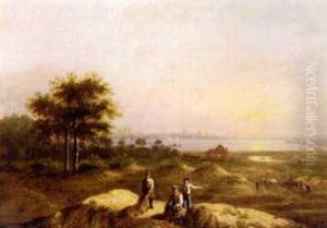 Estuary View With Fishermen To The Fore