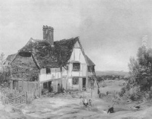 Children Playing In A Cottage by Samuel David Colkett