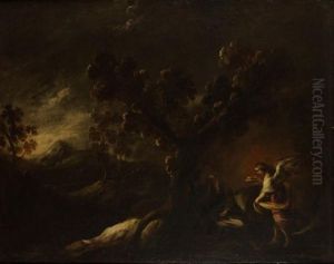 Saint Onuphre Nourri Par Un Ange by Francisco Collantes