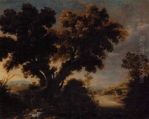 A Wooded Landscape With The Parable Of The Good Samaritan by Francisco Collantes
