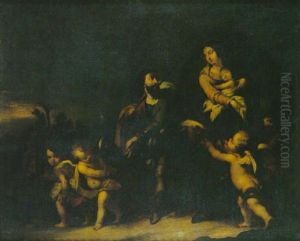 La Fuite En Egypte Accompagnee D'anges by Francisco Collantes