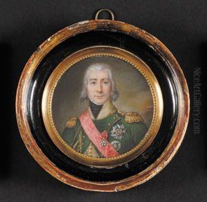 Portrait D"un Officier De Dragons, Portant L"etoile De La Legion D"honneur. Premier Empire. by Louis Antoine Collas