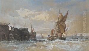 A Ketch-rigged Barge In Choppy Waters In Themedway