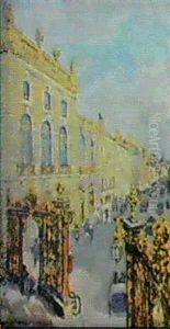 La Rue Des Dominicains A Nancy by Michel Auguste Colle