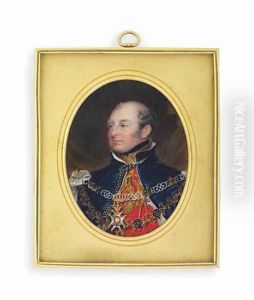 Prince Frederick (1763-1827), Duke Of York And Albany, In Ceremonial Garter Robes, Red Coat With Gold Embroidered Collar, White Silk-lined Blue Cloak Tied At Neck With Gold And Blue Braid, Wearing The Chain Of The Order Of The Garter Pinned At Shoulders W