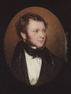 A Gentleman With Side Whiskers, Wearing Black Coat With Velvet Collar, White Chemise With Pleated Front And Tied Black Cravat by Henry Collen
