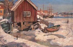 Kystlandskap Om Vinteren by Fredrik Jonas Lucian Botfield Collett