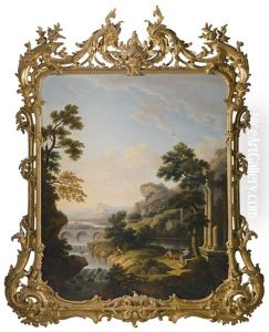 An Italianate Landscape With Figures In The Foreground by Isaac Collevaux