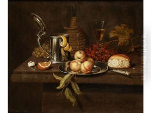 Stillleben Mit Zinnkrug Und Zinnschale