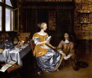 Interieur Mit Mann Und Frau by Edward Collier