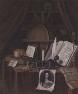 A Vanitas For John Turing, With A Globe Showing The Signs Of The Zodiac, A History Of Rome And A Document On A Table With Coins And Other Memorabilia
