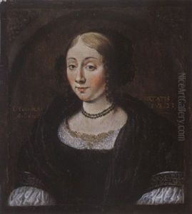 A Portrait Of A Young Lady, Aged 23, Wearing A Black Dress With A White Lace Collar And Cuffs And A Black Bonnet, In A Painted Niche