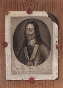 A Trompe L'oeil With An Engraving Of Charles I Attached To A Panel