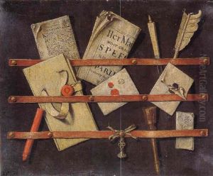 A Trompe L'oeil Of A Letter Rack