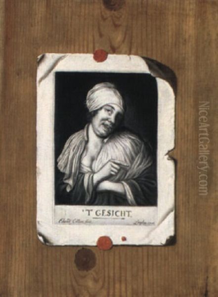Trompe L'oeil Of A Print Showing An Allegory Of Sight - view 1
