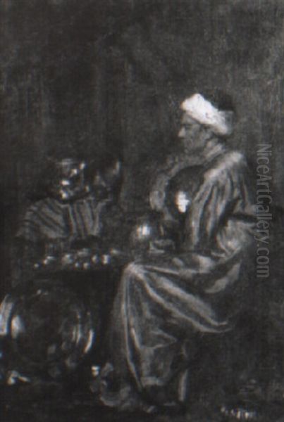 An Arab Sitting In An Interior - view 1