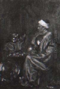 An Arab Sitting In An Interior An Arab Sitting In An Interior
