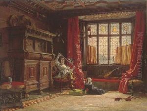 A Cavalier In A Darkened Interior, A Bird On His Sword