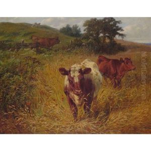 Cattle In A Cornfield by Charles Collins II