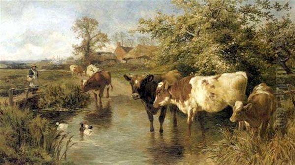 Cattle In A Stream - view 1