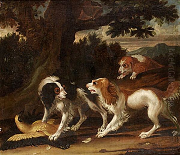 King Charles Spaniel I Slagsmal Over En Fagel - view 1
