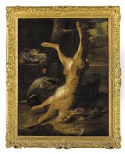 Still Life Of Dead Game, With A Hare, A Duck, A Brace Of Partridge, And Other Birds, In An Ornamental Garden