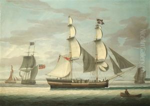 A Brig And Other Shipping In The Solway Firth