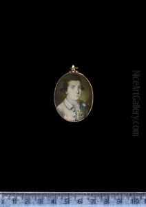 A Gentleman, Wearing White Coat With Blue Trim And Lining, Matching Waistcoat, Lace Cravat And Natural Wig A Gentleman, Wearing White Coat With Blue Trim And Lining, Matching Waistcoat, Lace Cravat And Natural Wig