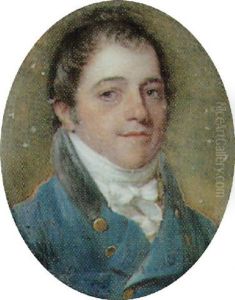 A Gentleman Wearing A Sky Blue Uniform With A Knotted White Jabot Before A Stormy Sky Background by Richard Collins