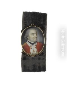 A Pair Of Miniatures Portraying An Officer And A Lady by Samuel Collins