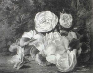 Roses And Other Flowers On A Mossy Bank thumbnail