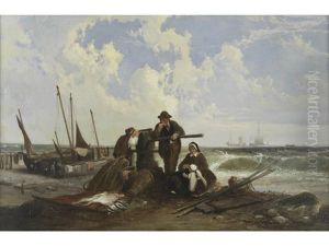 Fisherfolk On The Shore by William Collins