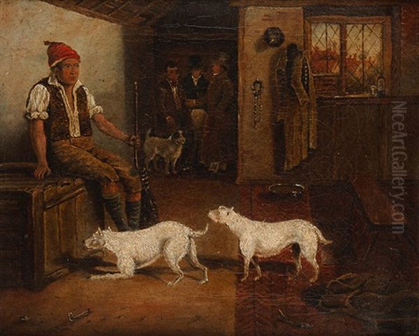 Interieur Mit Edelmannern Und Hunden - view 1