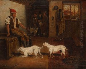 Interieur Mit Edelmannern Und Hunden