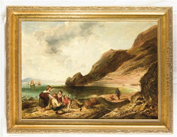 Kustenlandschaft Mit Kindern Am Strand - view 1