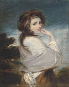 Portrait Of Emma, Lady Hamilton (1765-1815), As Bacchante, Small Half-length, In A Brown Dress And White Wrap (after Sir Joshua Reynolds)