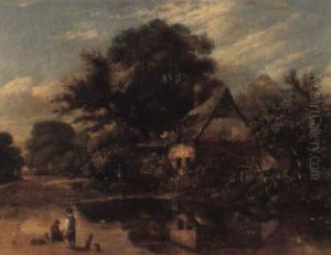 Children By A Duck Pond by William Collins
