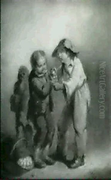 Children Playing With Eggs - view 1
