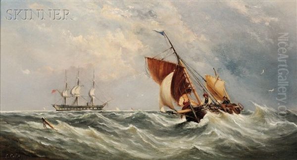 Sailboat On A Turbulent Sea - view 1