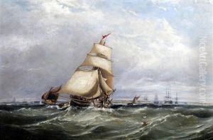 Sailing Boats Off The Coast In The English Channel
