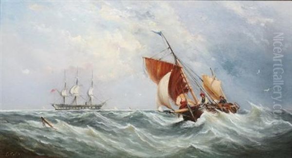 Sailboats In Squall - view 1