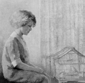In Front Of The Birdcage by Ethel Blanchard Collver