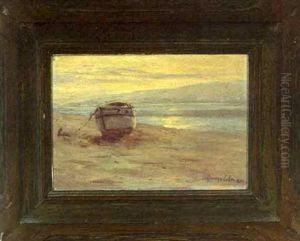 Coastal Scene With Moored Boat by George Sumner Colman