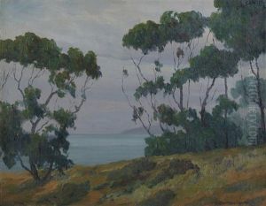 A Gray Day, Trees In A Coastal Landscape by Roi Clarkson Colman