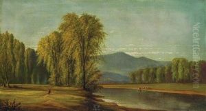 Walking Along The River by Samuel Colman