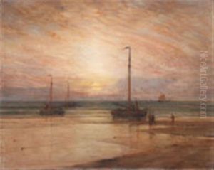 The Coast Of Holland At Sunset by Samuel Colman